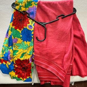 Floral and Red Women's Pants Set